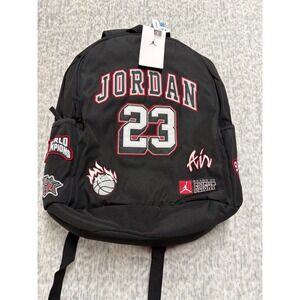 Jordan 23 Backpack Black Gym Red Water Resistant Laptop Pocket NWT